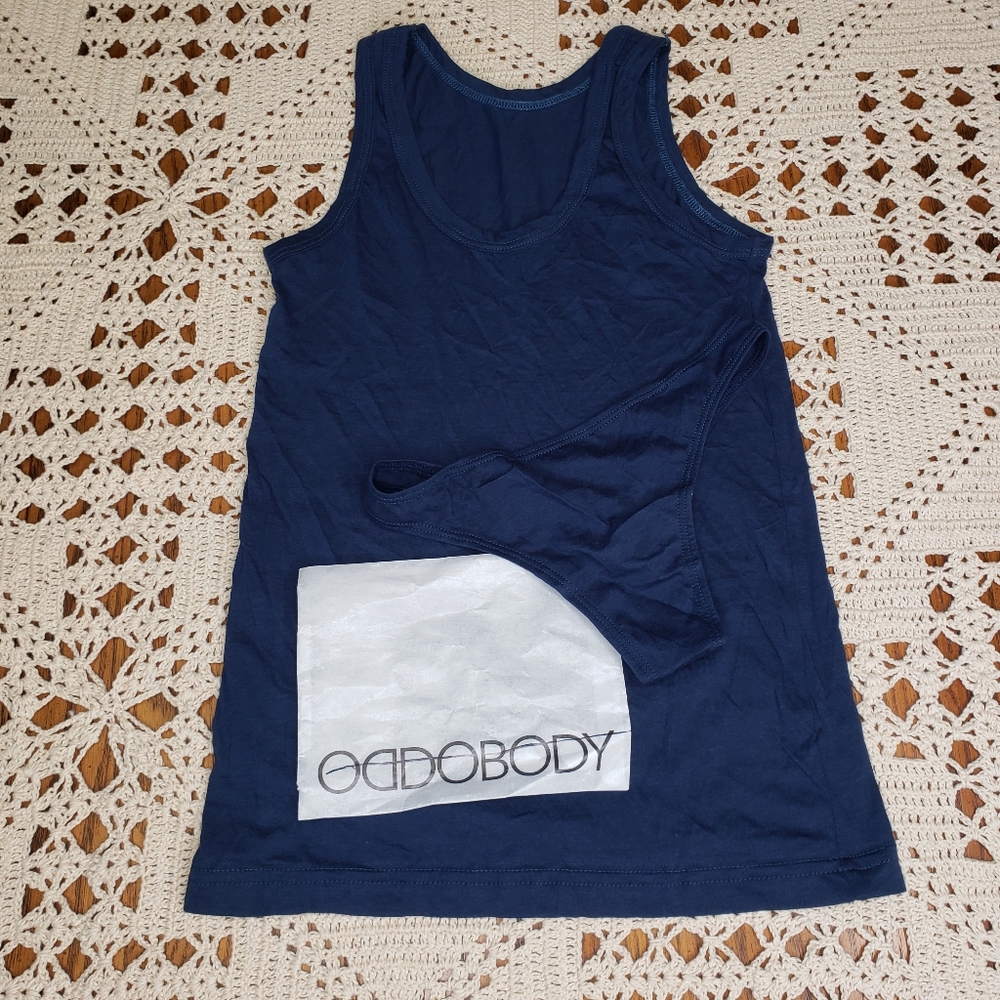 Oddobody set tank top and thong underwear combo xs blue